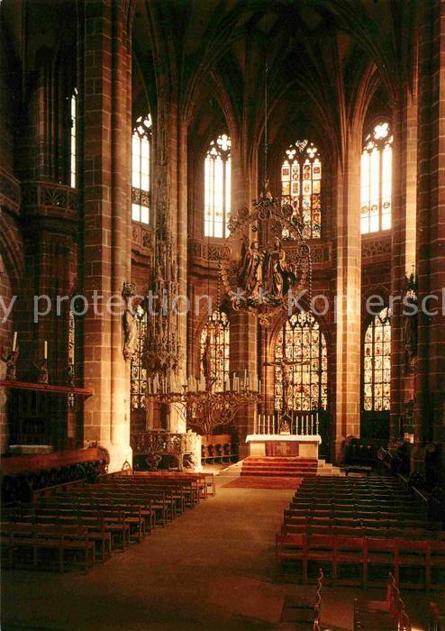 NueRNBERG  CITY St Lorenz Kirche Hallenchor Marienleuchter Engelsgruss Hauptalt