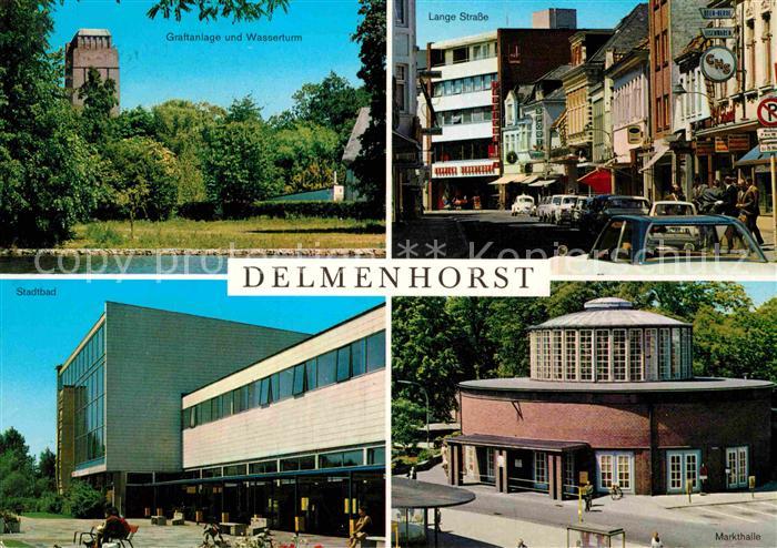 Delmenhorst Graftanlage und Wasserturm Lange Str Stadtbad Markthalle