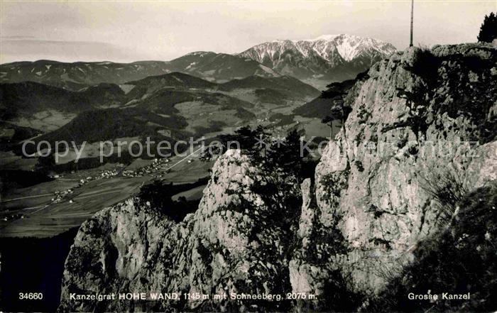 Hohe Wand Kanzelgrat Hohe Wand mit Schneeberg Hochplateau