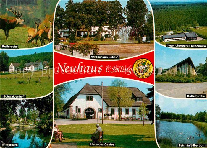 Neuhaus Solling Rothirsche Schloss Jugendherberge Kirche Teich Haus des Gastes K