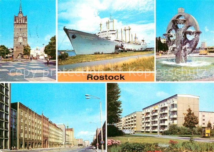 ROSTOCK  CITY Kroepeliner Tor Traditionsschiff Typ Frieden Suedstadt Wasserspiel