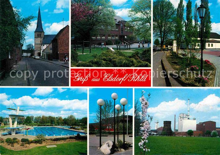 Elsdorf Rheinland Teilansichten Kirche Freibad