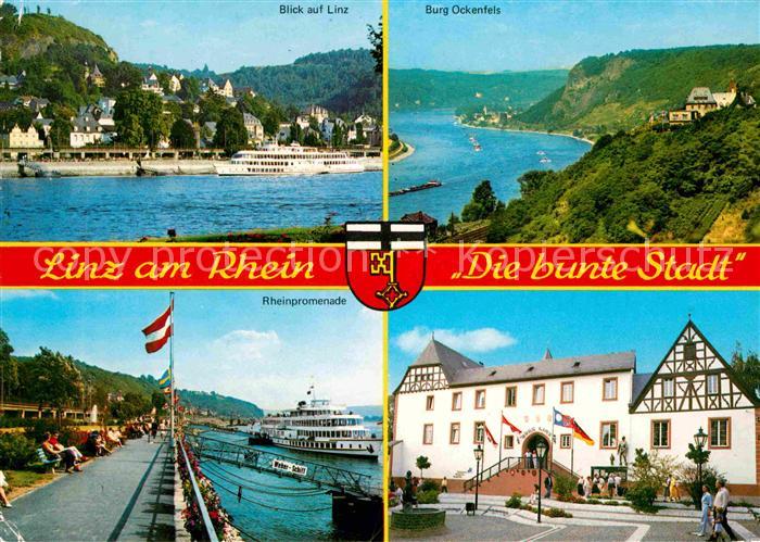 Linz Rhein Uferpromenade Burg Ockenfels Rheindampfer