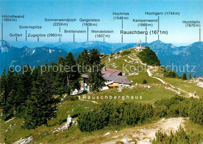 Ruhpolding Bayern Berggaststaette Rauschberghaus Panoramarundblick Alpen