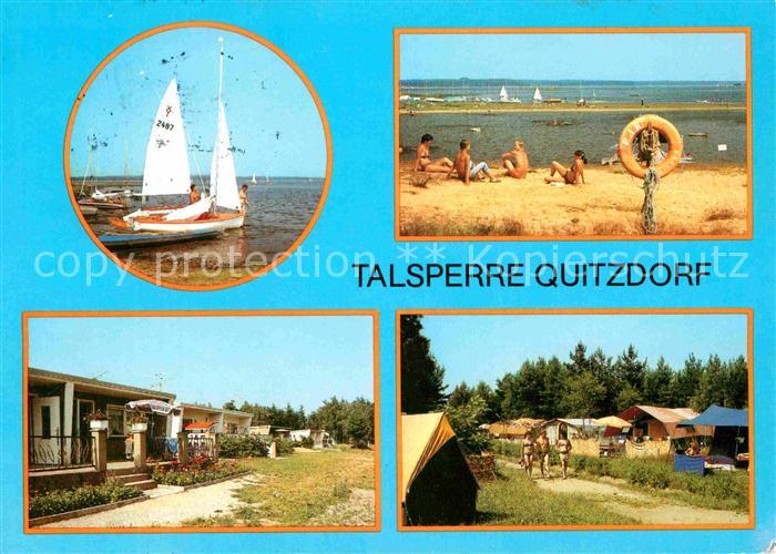 Kollm Talsperre Segelboote Badestrand Bungalowsiedlung Campingplatz