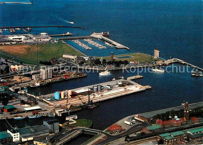 Cuxhaven Nordseebad Hafenanlagen Alte Liebe Seebaederbruecke Fliegeraufnahme