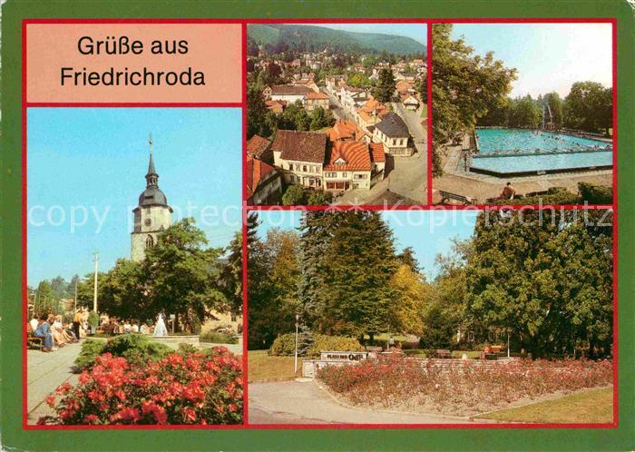 Friedrichroda Zentrum Blick vom Kirchturm Waldbad Platz der Opfer des Faschismus