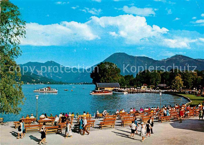 Bad Wiessee Seepromenade gegen Wallberg Mangfallgebirge