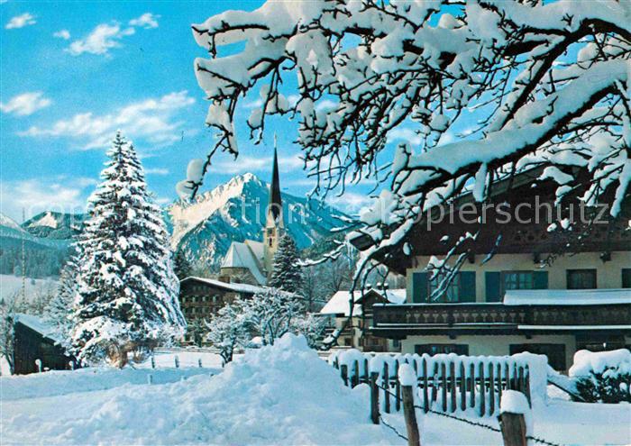 Bad Wiessee Abwinkel mit Kampen Hotel Wiesseer Hof Winterlandschaft Alpen