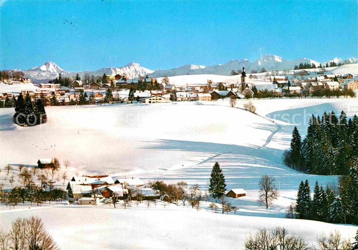 Scheidegg Allgaeu Winterpanorama mit Widderstein Ifen und Winterstaude Allgaeuer