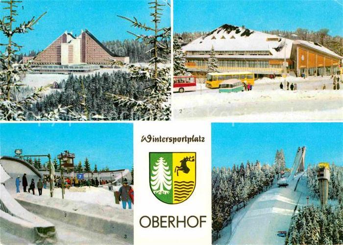 Oberhof Thueringen Interhotel Panorama Rennschlittenbahn Gaststaette Oberer Hof