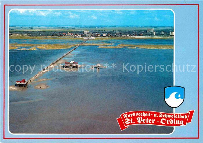 St Peter-Ording Seebruecke Nordseeheilbad Schwefelbad Fliegeraufnahme