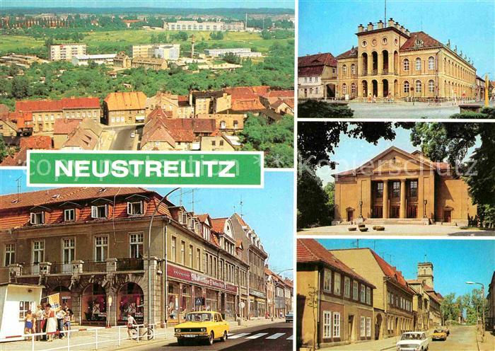 Neustrelitz Stadtuebersicht Wilhelm Pieck Strasse Rathaus Friedrich Wolf Theater