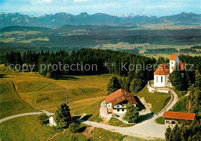 Bernbeuren Gasthof Auerberg Kirche Alpenpanorama Fliegeraufnahme