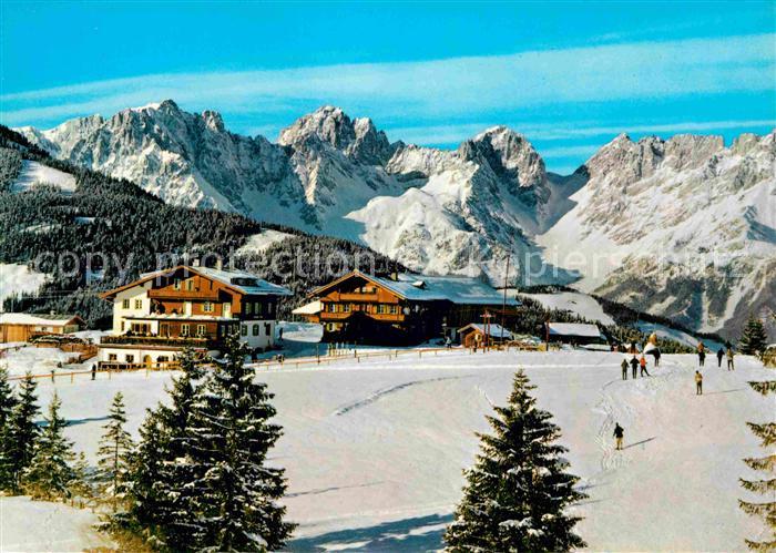 Kirchberg Tirol Berggasthof Maierl Winterpanorama Kaisergebirge