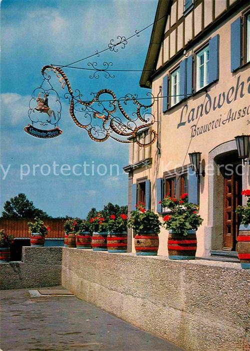 Reichelshofen Brauerei Ausschank Landwehr Braeu Gaststaette Hotel Tuerschild