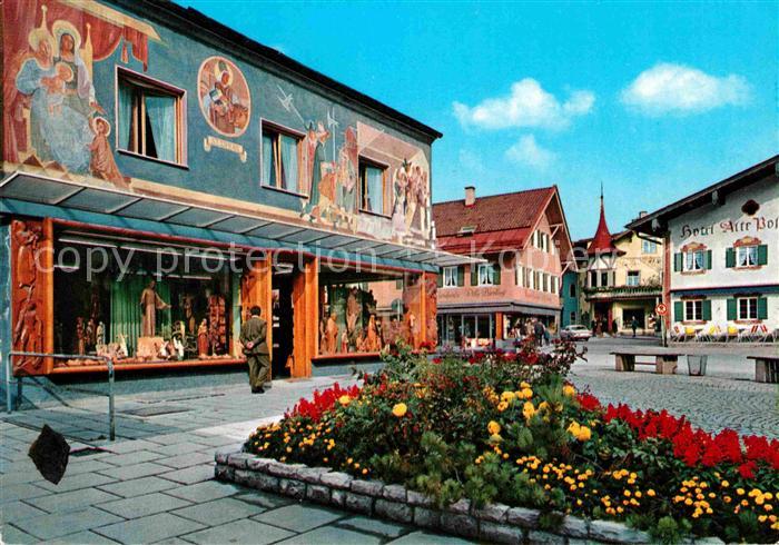 OBERAMMERGAU Bayern Buntes Haus und Hotel Alte Post Dorfplatz Passionsspielort