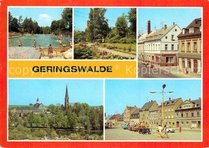 Geringswalde Freibad Park Leipziger Strasse Teilansicht Markt