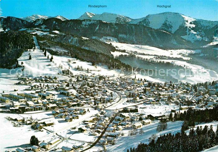 Oberstaufen Oberallgaeu Bayern Panorama Schrothkurort und Wintersportplatz Allg