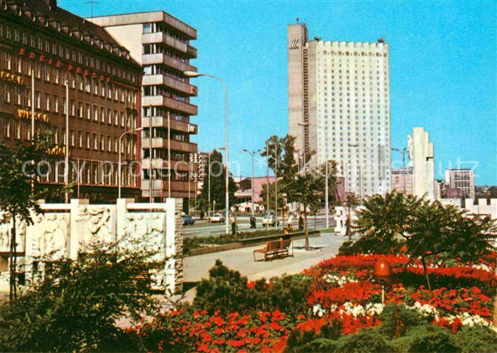 Karl-Marx-Stadt Karl Marx Allee mit Interhotel Kongress