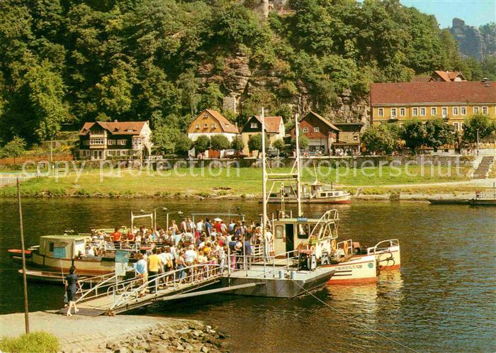 Rathen Saechsische Schweiz Seilfaehre ueber die Elbe