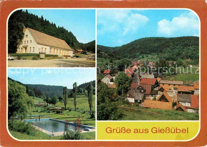 Giessuebel Schleusegrund Kulturhaus Freibad Teilansicht