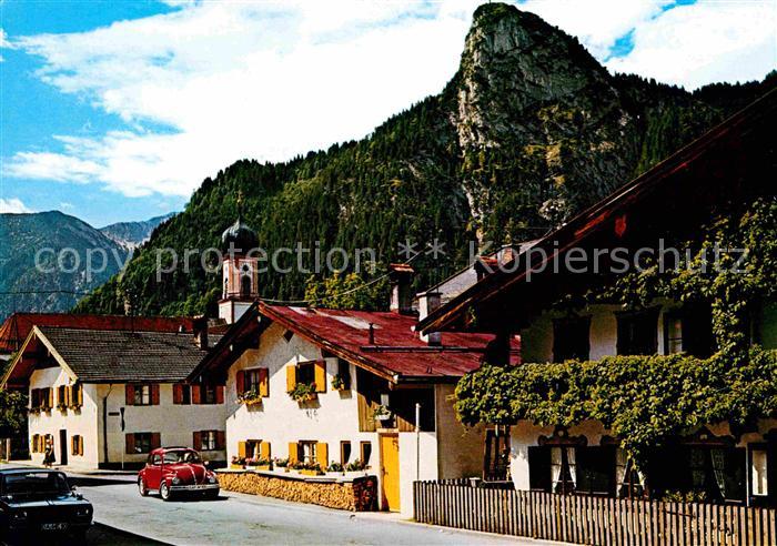 OBERAMMERGAU Bayern Hoehenluftkurort Passionsspielort gegen Kofel Ammergauer Alp