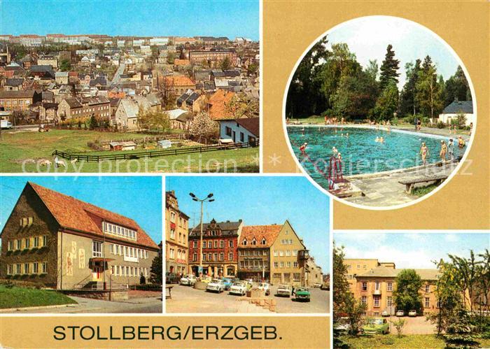 Stollberg Erzgebirge Freibad Haus der Gewerkschaften Markt