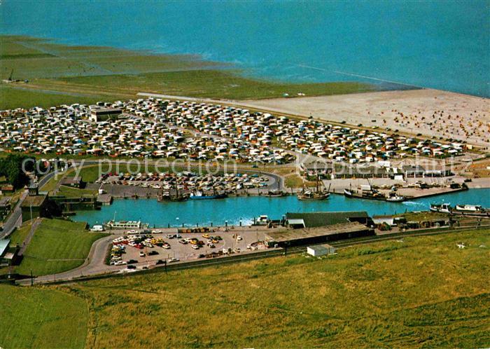 Harlesiel Fliegeraufnahme Anleger und Campingplatz
