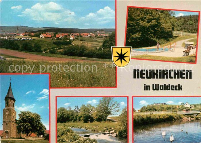 Neukirchen Waldeck Kirche Flusspartie