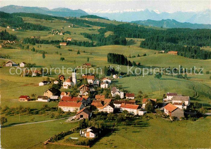 Oberreute Fliegeraufnahme mit Alpen