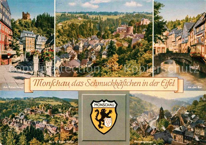 Monschau Rotes-Haus Rurpartie Ruine-Haller