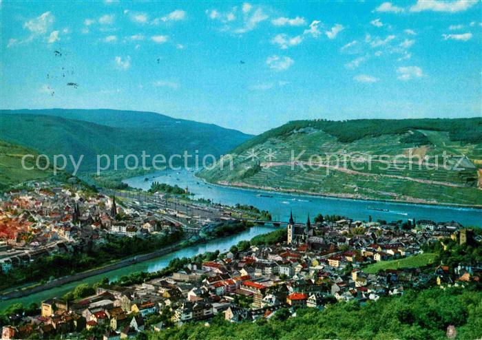 Bingen Rhein Fliegeraufnahme mit Nahemuendung