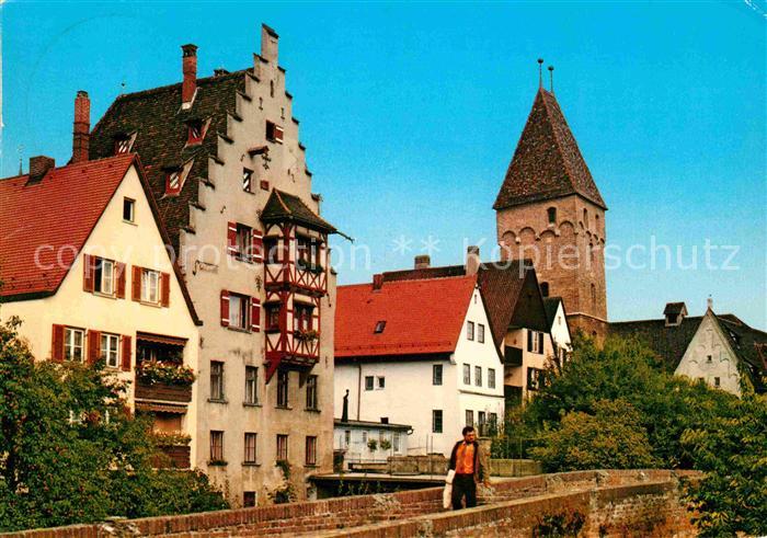 Ulm Donau Stadtmauer mit Metzgerturm