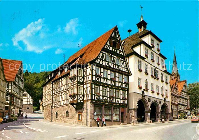 Calw Fachwerkhaeuser Geburtshaus von Hermann Hesse Rathaus