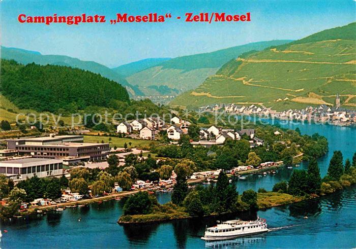 Zell Mosel Fliegeraufnahme Camping Mosella Moselpartie