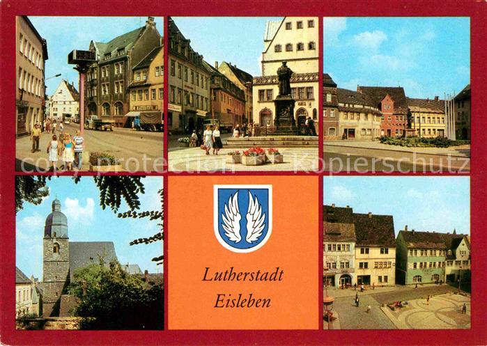Eisleben Lutherstadt August-Bebel-Plan Lutherdenkmal Petrikirche