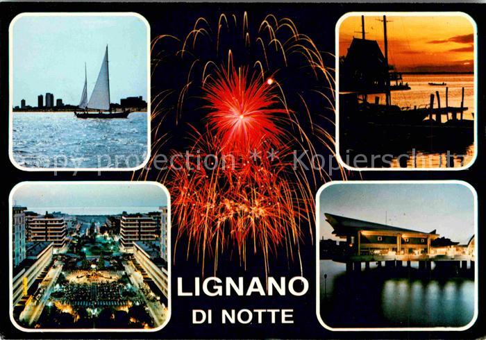 Lignano Feuerwerk Segelboot