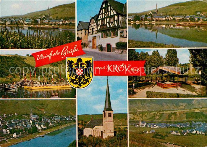 Kroev Mosel Partien an der Mosel Kirche Fachwerkhaus