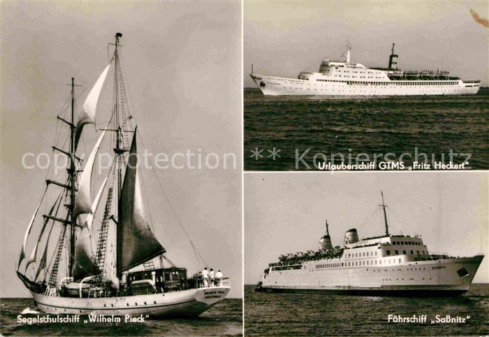 Schiffe Ships Navires GTMS Fritz Heckert Faehrschiff Sassnitz Segelschiff Wilhel
