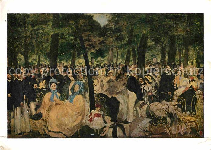 Kuenstlerkarte Manet La Musique aux Tuileries