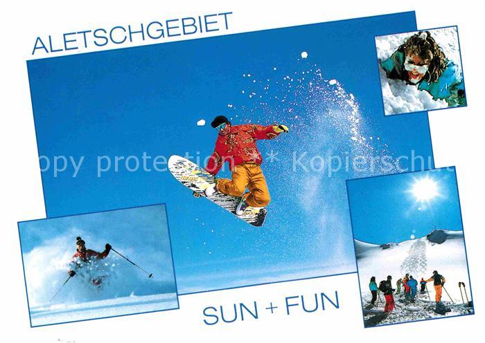 Wintersport Snowboarden Skifahren Aletschgebiet