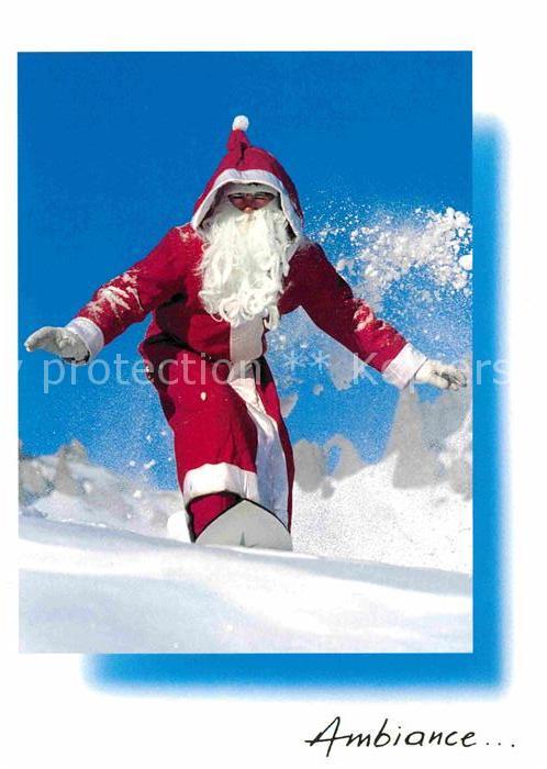 Weihnachtsmann Nikolaus Snowboard
