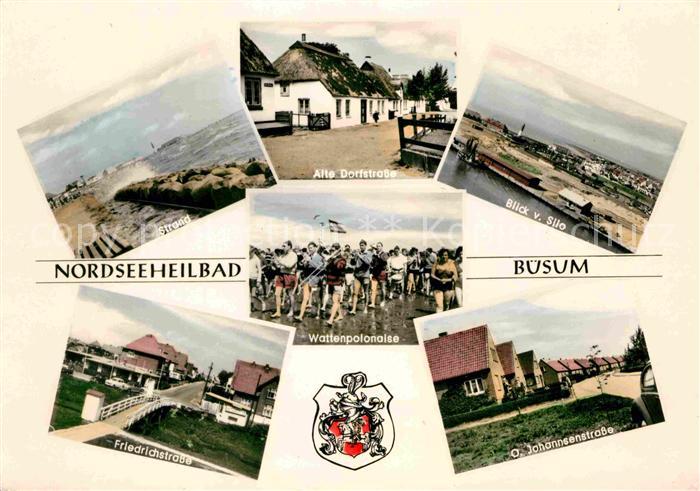 Buesum Nordseebad Strand Friedrichstrasse Wattpolonaise Blick vom Silo