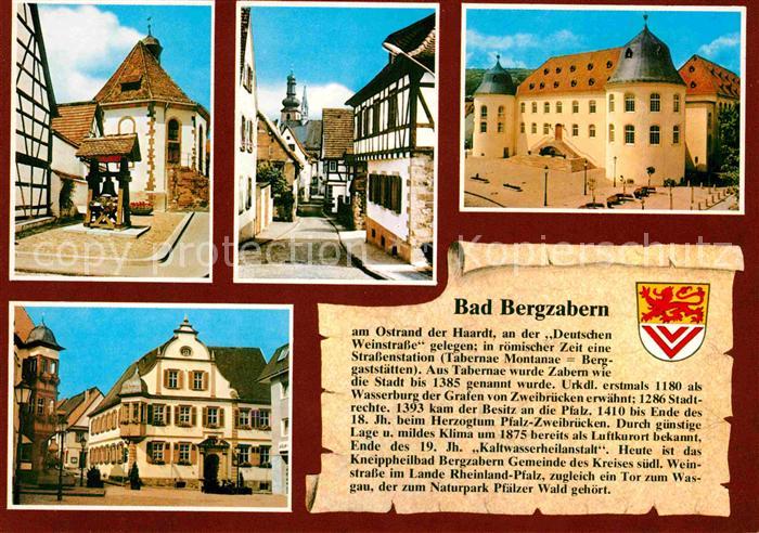 Bad Bergzabern Hunsbach Plaetzel Bergkirche Pfargasse Schloss Altes Rathaus Mark