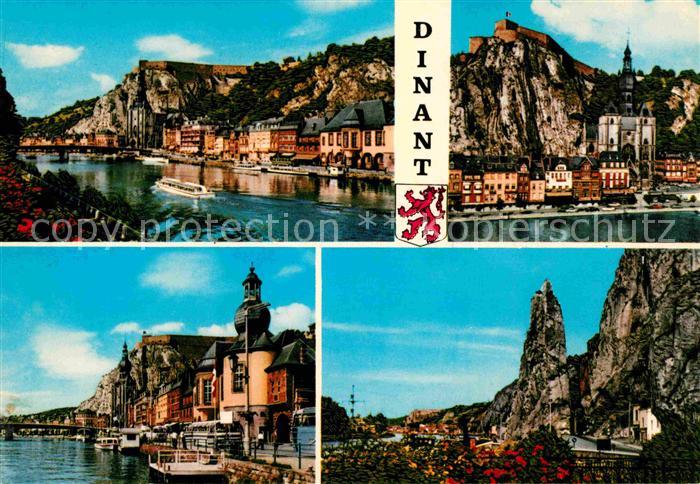 Dinant Wallonie Gesamtansicht Kirche Fluss