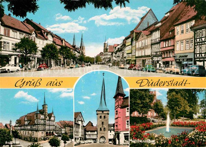 Duderstadt Niedersachsen Innenstadt Altstadt Fachwerkhaeuser Rathaus Westerturm