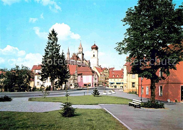 Sigmaringen Hauptstrasse mit Blick zum Schloss der Fuersten von Hohenzollern