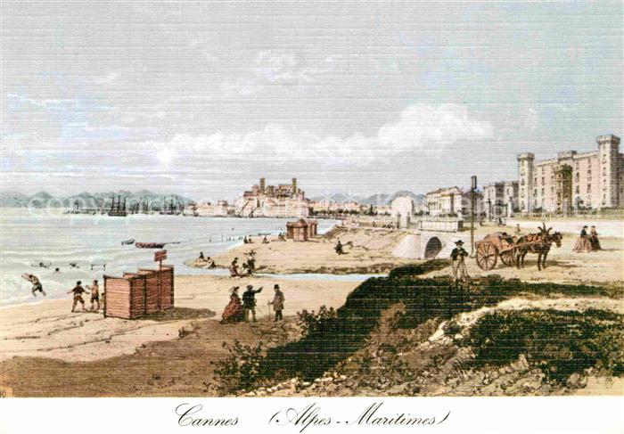 Cannes Alpes-Maritimes vers 1860 vue prise de la Plage pres du Casino