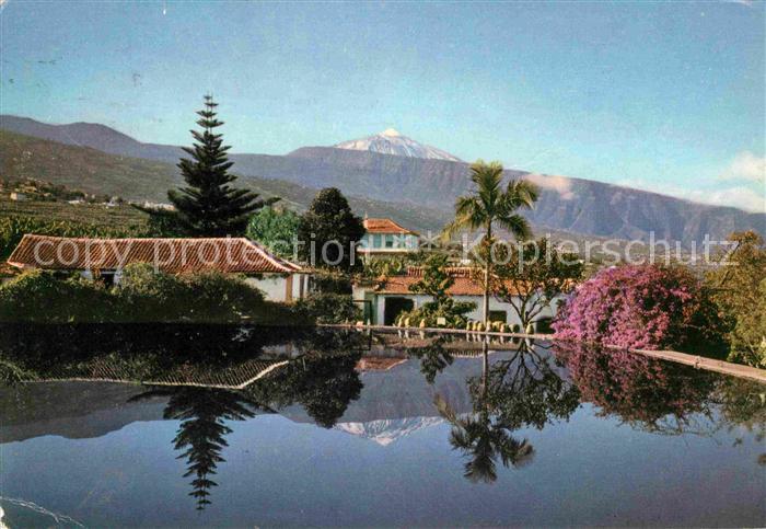 Tenerife Paisaje Finka Swimming Pool Blick zum Vulkan Teide